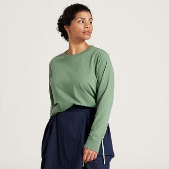 Allbirds Allgood Baumwoll Long Sleeve T shirts Damen Grün | FCHHY32826