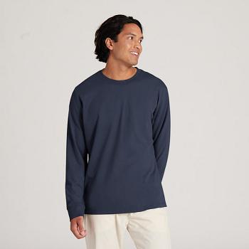 Allbirds Allgood Baumwoll Long Sleeve T shirts Herren Indigo | GCHEC46712