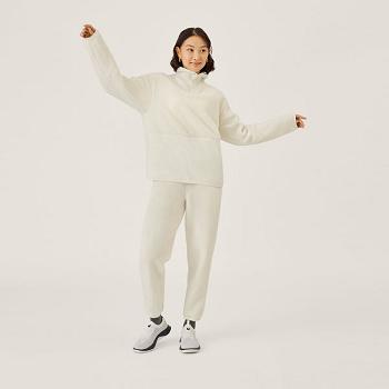 Allbirds Fluff Fleece Pant Sweathose Damen Weiß | YCHGT87460