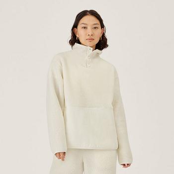 Allbirds Fluff Fleece Pullover Sweatshirts Damen Weiß | QCHWA12944