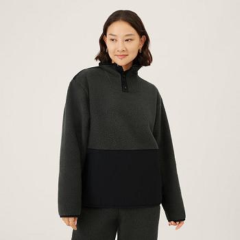 Allbirds Fluff Fleece Pullover Sweatshirts Damen Schwarz | SCHNY21256