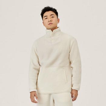 Allbirds Fluff Fleece Pullover Sweatshirts Herren Weiß | SCHVO45340