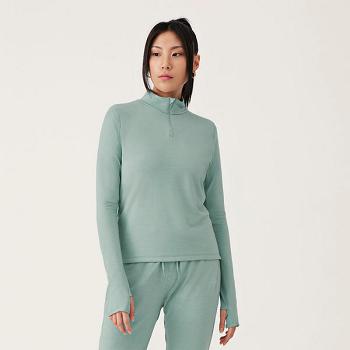 Allbirds Performance Quarter Zip Sweatshirts Damen Grün | CHXMI62469